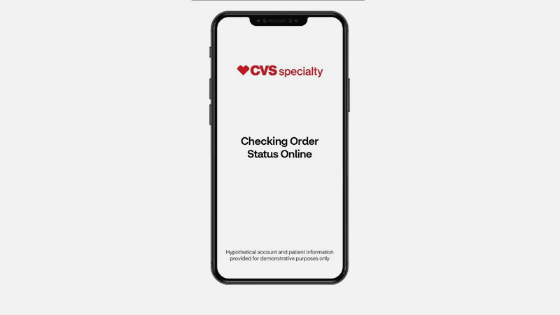 A cell phone screen with "Filling and Refilling Prescriptions Online" as part of a video.