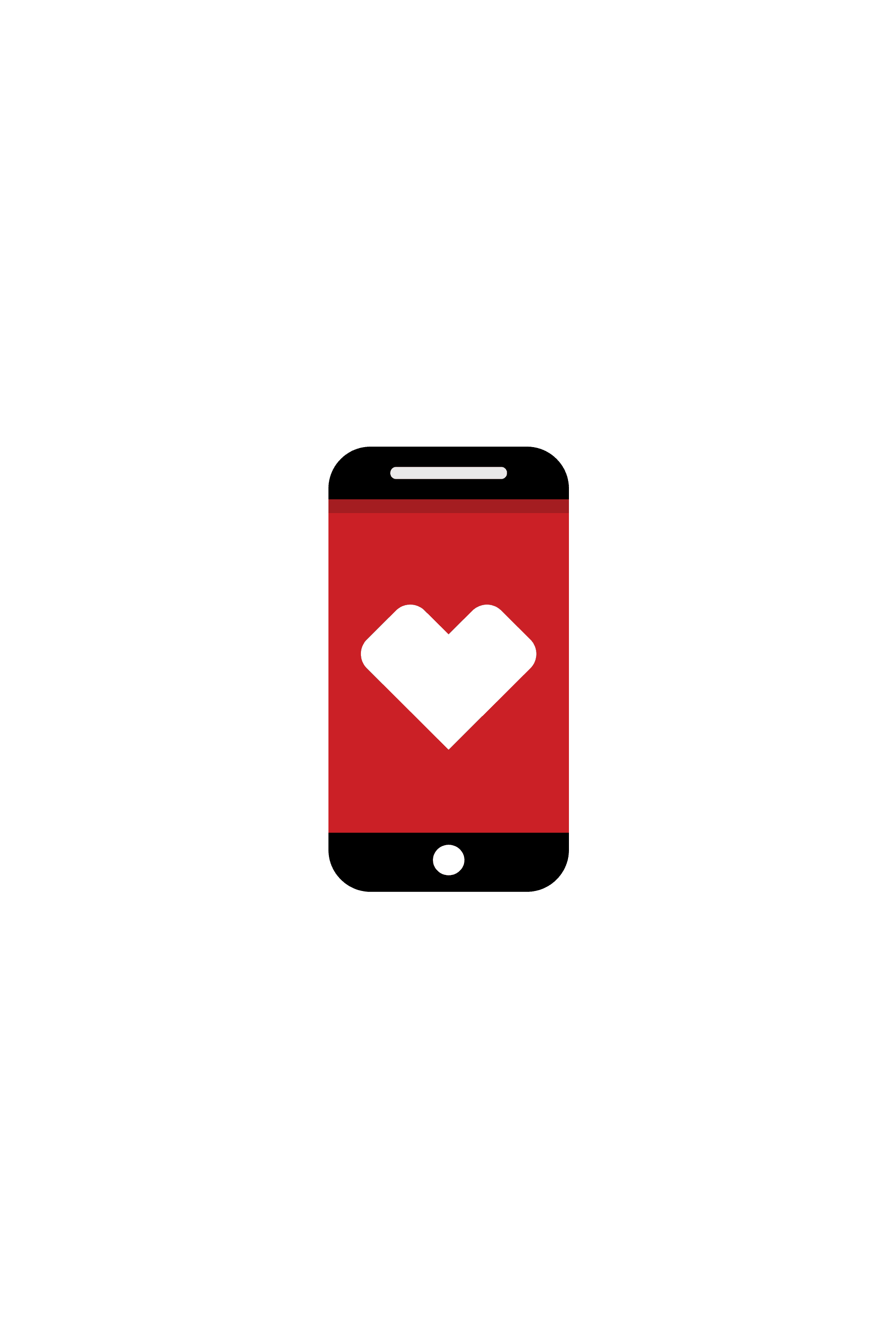 A pictogram of a cell phone screen with the CVS heart.