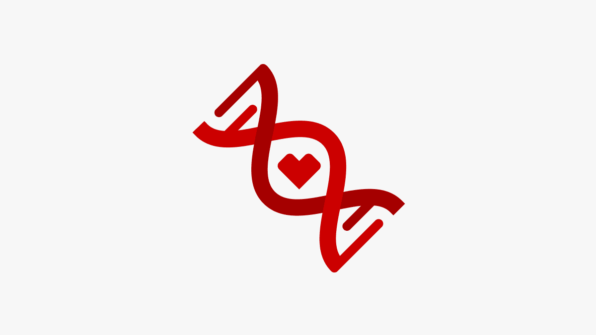 A DNA helix with a CVS heart.